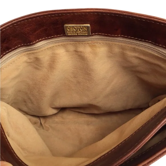 Oroton Vintage Brown Leather Satchel Made In Australia - Picture 13 of 15